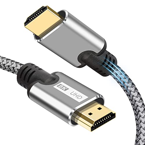 WLTASUY 8K HDMI 2.1 כבל 16ft/5M [8K@60Hz, 4K@120Hz] מהירות גבוהה 48 ג'יגה -ביט לשנייה זהב מצופה זהב מצופה HDMI תואם לתלת